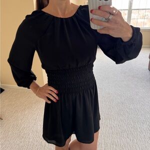 Madewell bubble sleeve smocked mini dress NWT